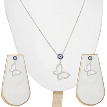 EVIL EYE SILVER BUTTERFLY SET