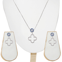 EVIL EYE SILVER CROSS SET