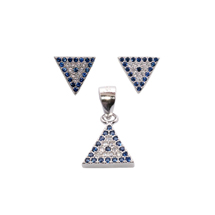 EVIL EYE STERLING SILVER TRIANGLE SET