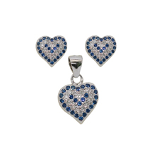 EVIL EYE STERLING SILVER HEART SET