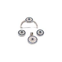 EVIL EYE STERLING SILVER ROUND SET