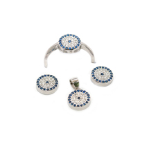 EVIL EYE STERLING SILVER ROUND SET