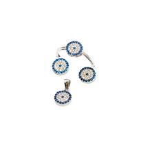 EVIL EYE STERLING SILVER ROUND SET