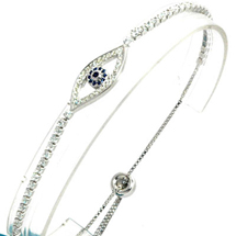 EVIL EYE SILVER GOOD LUCK BRACELET