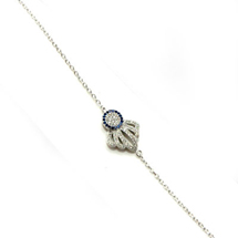 EVIL EYE SILVER CROWN BRACELET