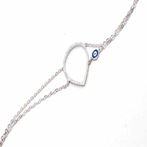 EVIL EYE SILVER TEARDROP BRACELET