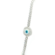 EVIL EYE SILVER ROUND BRACELET