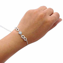 EVIL EYE SILVER INFINITY BRACELET