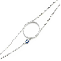 EVIL EYE SILVER ROUND BRACELET