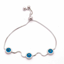 EVIL EYE SILVER ROUND BRACELET