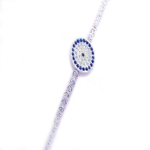 EVIL EYE SILVER ROUND BRACELET