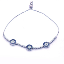 EVIL EYE SILVER ROUND BRACELET