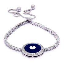 EVIL EYE SILVER ROUND BRACELET