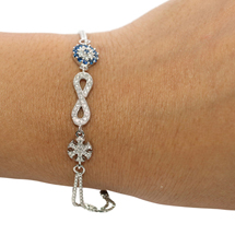 EVIL EYE SILVER INFINITY BRACELET