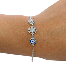 EVIL EYE SILVER SNOWFLAKE BRACELET