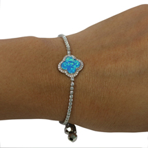 EVIL EYE SILVER & BLUE BRACELET