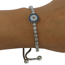 EVIL EYE SILVER ROUND BRACELET