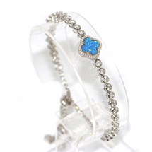 EVIL EYE SILVER & BLUE BRACELET