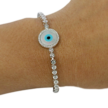 EVIL EYE SILVER ROUND BRACELET