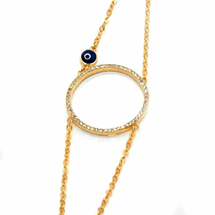 EVIL EYE GOLD PLATED ROUND BRACELET