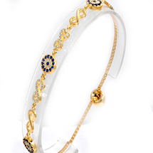 EVIL EYE GOLD PLATED INFINITY & ROUND BRACELET