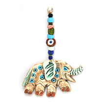 EVIL EYE CERAMIC ELEPHANT WALL HANGING