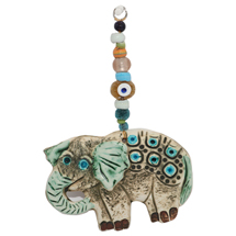 EVIL EYE CERAMIC ELEPHANT WALL HANGING