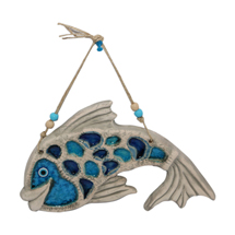 EVIL EYE CERAMIC FISH WALL HANGING