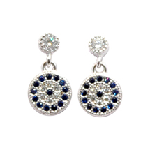 EVIL EYE SILVER ROUND EARRINGS