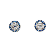 EVIL EYE SILVER ROUND EARRINGS