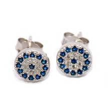 EVIL EYE SILVER ROUND EARRINGS