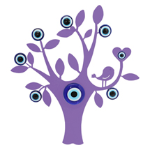 EVIL EYE TREE OF LIFE METAL REFRIGERATOR MAGNET