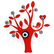 EVIL EYE TREE OF LIFE METAL REFRIGERATOR MAGNET