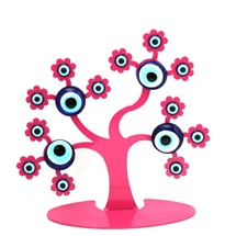 EVIL EYE TREE OF LIFE METAL TABLE SHOWPIECE