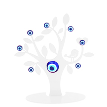 EVIL EYE TREE OF LIFE METAL TABLE SHOWPIECE