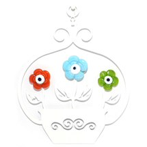 EVIL EYE METAL WALL HANGING THREE FLOWERS