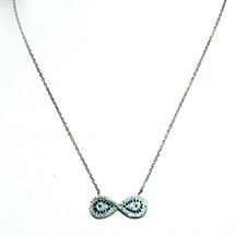 EVIL EYE SILVER INFINITY NECKLACE