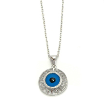 EVIL EYE SILVER ROUND NECKLACE