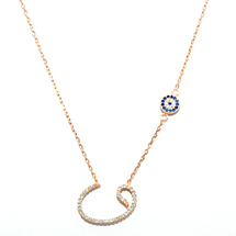 EVIL EYE ROSE COLORED NECKLACE