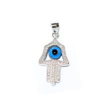 EVIL EYE SILVER HAND OF FATIMA PENDANT