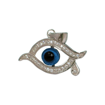 EVIL EYE SILVER PENDANT WITH TEARDROP