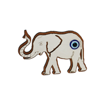 EVIL EYE ELEPHANT WOODEN FRIDGE MAGNET