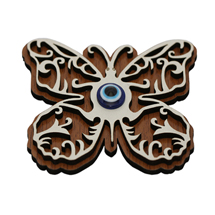 EVIL EYE BUTTERFLY WOODEN FRIDGE MAGNET