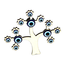 EVIL EYE TREE OF LIFE WOODEN FRIDGE MAGNET