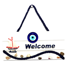 EVIL EYE WELCOME WOODEN