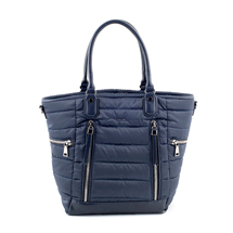 MATMAZEL NAVY BLUE QUILTED TOTE HANDBAG