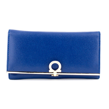 MATMAZEL NAVY BLUE SINGLE-COLORED CLUTCH