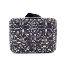 MATMAZEL BLACK PRINTED CLUTCH