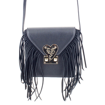 MATMAZEL BLACK MESSENGER BAG WITH TASSELS