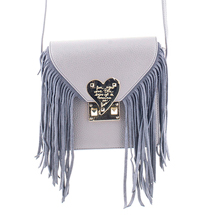 MATMAZEL GREY MESSENGER BAG WITH TASSELS